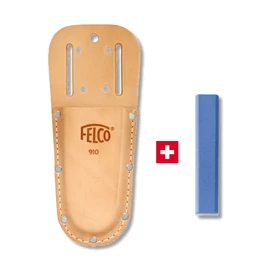 Metszőolló HASZNOS tartozék csomag: FELCO 910 bőr metszőolló tok + FELCO 902 fenőkő