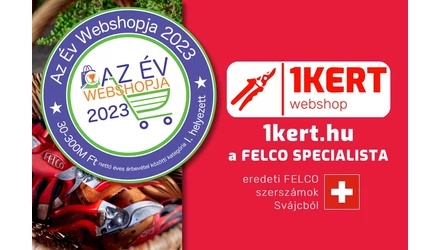 Az Év Webshopja Verseny 2023: az 1Kert.hu kategóriájában nyert, összesítésben az előkelő második helyen végzett