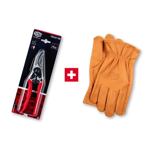 Extra csomag: FELCO 100 speciális metszőolló + FELCO 703 prémium bőr kerti kesztyű 