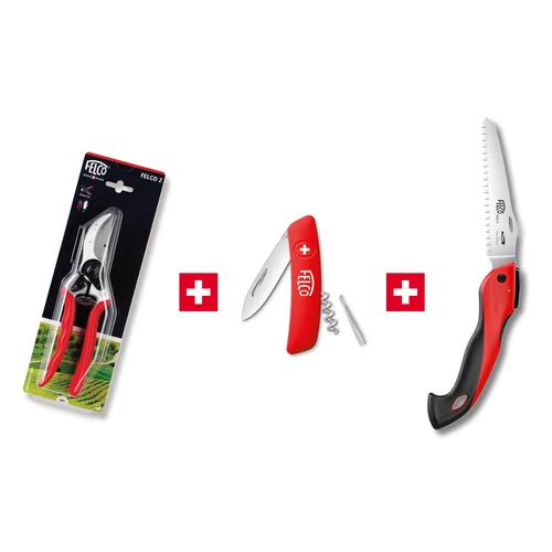 FELCO 2 metszőolló + FELCO 501 svájci bicska + FELCO 602 összecsukható ágfűrész