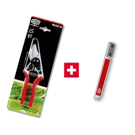 FELCO 14 metszőolló (jobbkezes, kis méret) + FELCO 906 kompakt élező szerszám