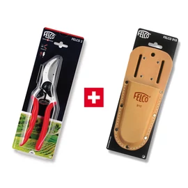 FELCO 2 metszőolló (jobbkezes, nagy méret) + FELCO 910 bőr metszőolló tok öv bújtatóval és csíptetővel