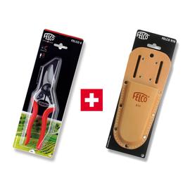 FELCO 6 metszőolló (jobbkezes, közepes méret) + FELCO 910 bőr metszőolló tok öv bújtatóval és csíptetővel