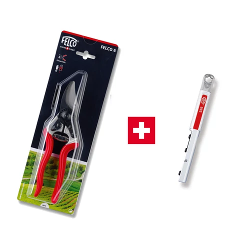 FELCO 6 metszőolló (jobbkezes, közepes méret) + FELCO 905 többfunkciós élező szerszám